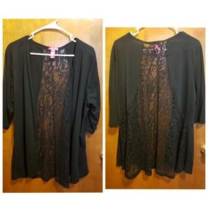 Black crochet cardigan
